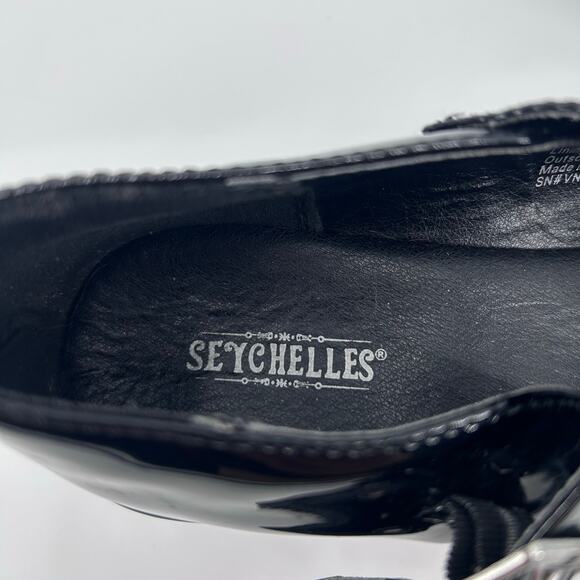Seychelles Mary Black Patent Shoes Chunky Heel Lug Sole Platform Womens Size 6 - Picture 10 of 12